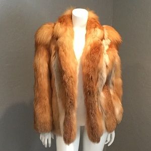 Real fox fur vintage coat